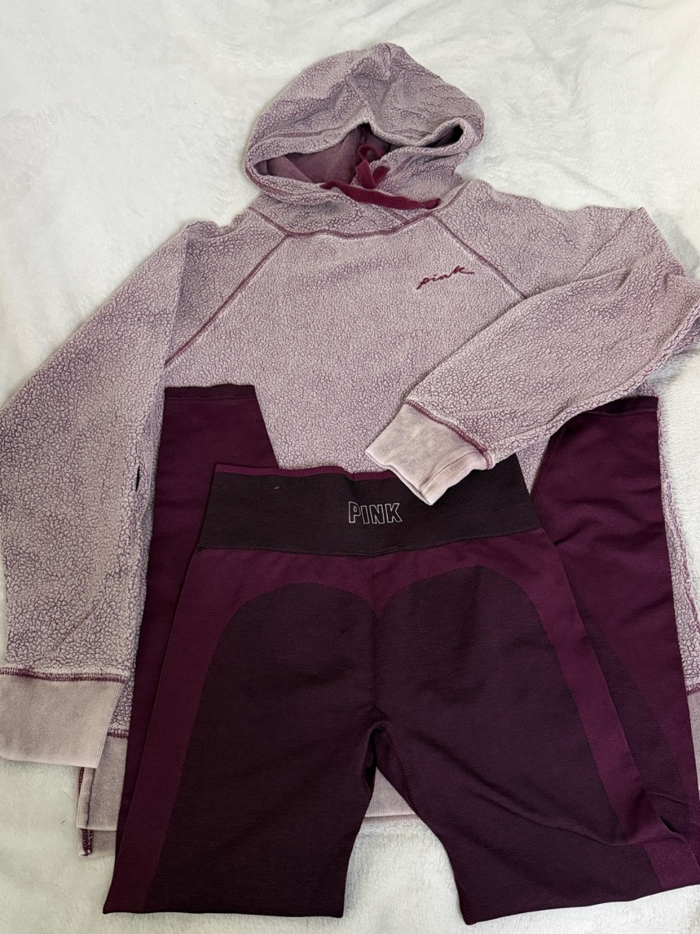 PINK Victoria's Secret Plum/Mauve Active Leggings and Sweater